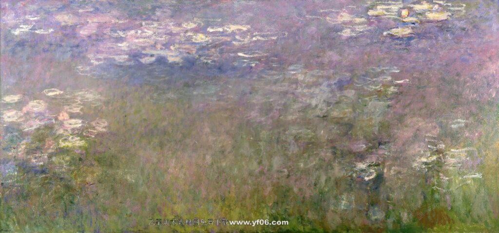 莫奈油画高清素材免费下载——睡莲-乙霏美术素材网